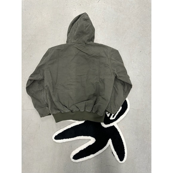 Carhartt J001 Detroit‎ Jacket Moss Green Hooded Workwear Mens XL Loose Fit - Picture 2 of 8